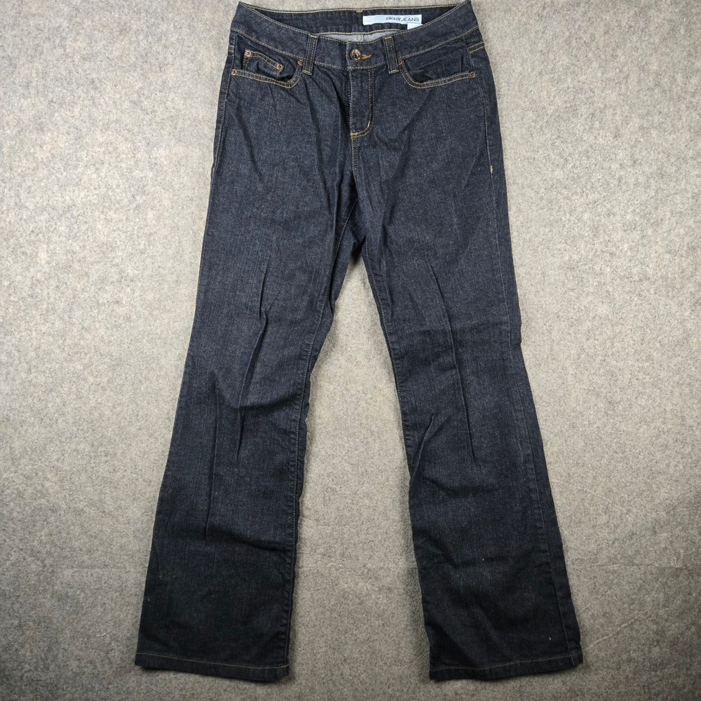DKNY Jeans Denim Pants Womens 6R Blue Dark Wash Low Rise Bootcut Flare‎ Y2K 90s